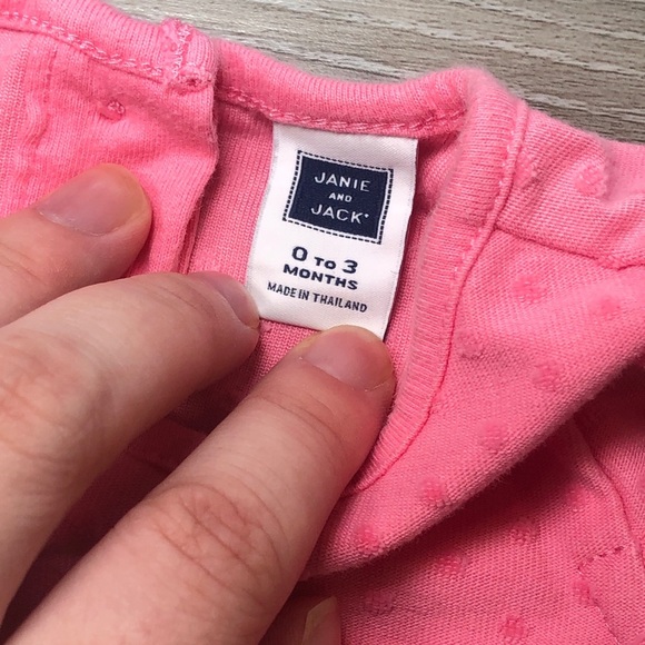 Janie And Jack Swiss Dot Rose Pink Dress Baby Girls Size 0-3 Months - Picture 4 of 7